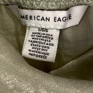 American Eagle Outfitters Satin Cowl Neck Midi Dress Sage Green Large Spring thumbnail 6