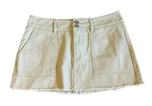 Edikted Khaki Metal O-Ring Miniskirt Distressed Hem S NWT thumbnail 1