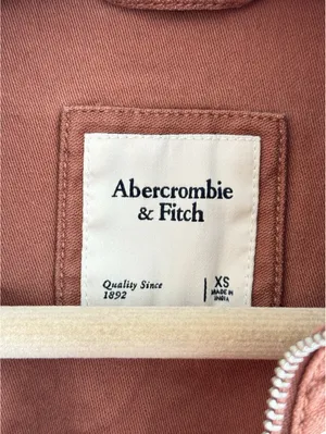 Abercrombie & Fitch Cropped Utility Jacket Dusty Rose Canvas XS thumbnail 5