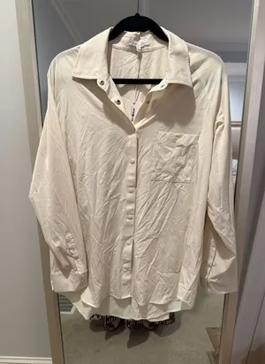 Z Supply Active Game Match Nylon Shirt Size L Cream thumbnail 1