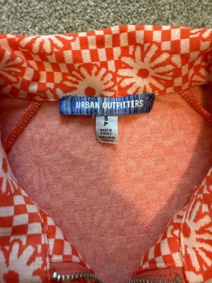 Urban Outfitters Retro Orange and White Floral Zip Up Mini Dress thumbnail 5