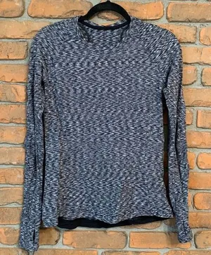 Lululemon Runderful Long‎ Sleeve Top Womens 10 Black Athletic Running Activewear thumbnail 1