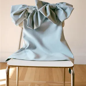 Zara Elegant Off-Shoulder Blue Dress with Bows thumbnail 6
