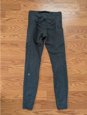 Lululemon Gray Textured Leggings Pants Size 6 thumbnail 5