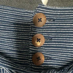 Free People Rumors Yarn Dye Blue Striped Harem Pants Size 6 thumbnail 7