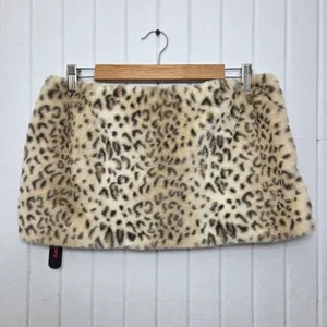 ROMWE Leopard Print Grunge Punk Spring Carnival Fluffy Mini Skort‎ Y2K Size L thumbnail 2