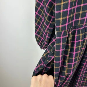 Madewell Plaid Flannel Shirt Dress Raglan Button Front Casual Oversized US 0 NWT thumbnail 10