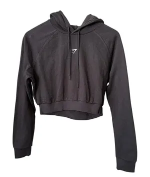 Gymshark Training Black Cropped Hoodie Sweater Size Medium Womens thumbnail 1