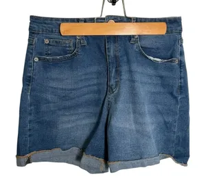 No Boundaries Women's Juniors Size 13 Denim Shorts Medium Wash‎ Cuffed Mid-Rise thumbnail 1