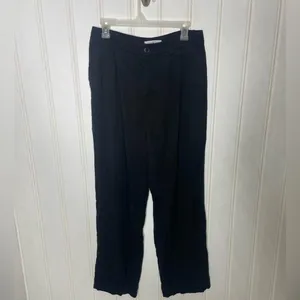 Loft Womens Black Lyocell Pleated Wide Leg Trousers Pants Sz 8 542 thumbnail 6