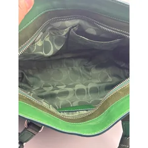 Vintage‎ Coach 7465 Hamilton Kelly Green Leather Satchel Handbag thumbnail 7