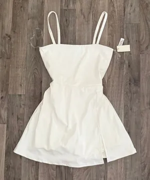 Aeropostale White Flex Square Neck Active Tennis Dress Small thumbnail 1