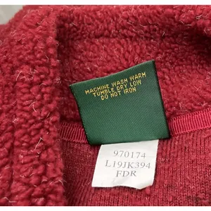 Cabelas Berber Fleece Womens Size Large Red Zip Jacket Gorpcore Country Sherpa thumbnail 6