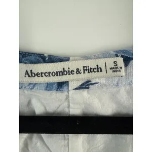 Abercrombie & Fitch Blue Floral Linen Blend Square Neck Mini Dress Size S thumbnail 4