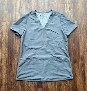 FIGS Women’s Graphite Gray Casma Three Pocket Scrub Top - Size XS thumbnail 1