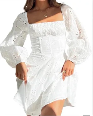 NWT Princess Polly white cotton long sleeve mini dress with eyelets thumbnail 1