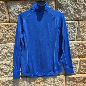 Puma NWT -876 Rotation 1/4 Zip Mazarine Blue Long Sleeve Top 577943-19 Size‎ L thumbnail 3