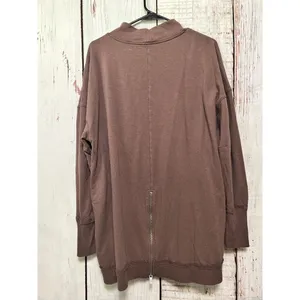 Free People Movement Zipper Back Oversized Mock Neck Pocket Sweater Size Medium thumbnail 7