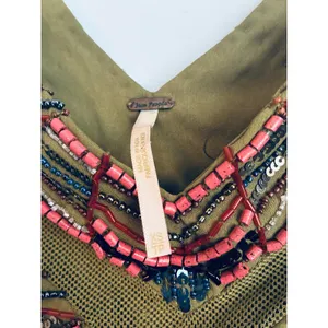 Free People Ancient Mystery Boho Beaded Dress Green XS Festival thumbnail 7