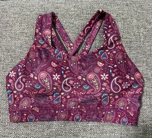 XIA Women’s Paisley Print Satin Sports Bra - Multicolor thumbnail 1