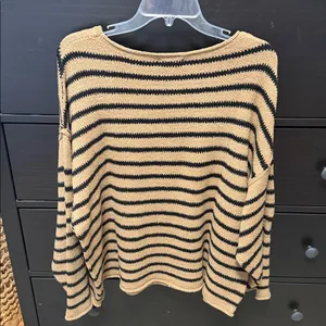 Brown and black striped vestique sweater thumbnail 2
