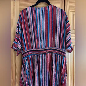 BloomChic Striped Contrast Dolman Sleeve Shirred Pocket Maxi Dress size 12 nwt thumbnail 11
