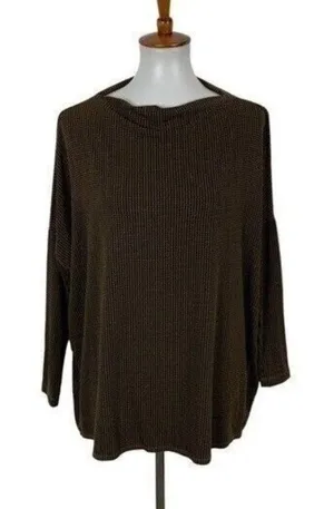 Bryn Walker Houndstooth Oversized Knit Tunic Top‎ Brown XXS thumbnail 1