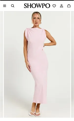 NWT Showpo linen soft pink dress size 4 thumbnail 3