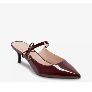 NEW Bandolino Women's Mayblis Heeled Mules Red Patent Heels Shoes 9.5‎ thumbnail 2
