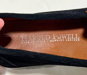 Harold Powell Black Suede and Calf Hair Moccasin Loafers Made in Italy thumbnail 5