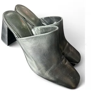 Marc Fisher Woman’s fanna mules black heel mule square toe. Size 9.5. thumbnail 3