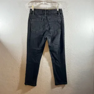 1258‎ | Free People Hi-Rise Skinny Cropped Stretch Denim Jeans Black Womens 26 thumbnail 2