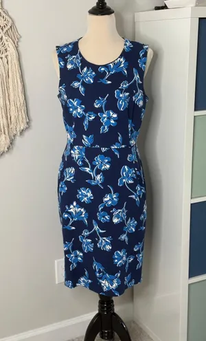 Lands' End Women's Blue Floral Sleeveless Tank Sheath Dress 14 thumbnail 1