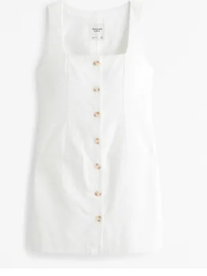 Abercrombie & Fitch White Button-Front Mini Dress thumbnail 4