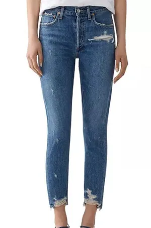 AGOLDE Jeans Jaime High Rise Classic Skinny Distressed Button Fly Size 28 thumbnail 1