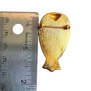 Vintage Colorful Owl Brooch thumbnail 4