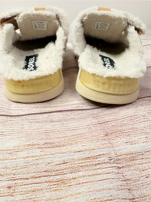 Sorel Sz 7M Tan/Beige Viibe Clog Suede Cozy Slip On Platform Mules thumbnail 7