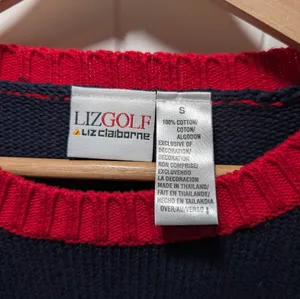 Vintage Liz Claiborne LizGolf Cotton Knit Embroidered Sweater Women's Small Blue thumbnail 3