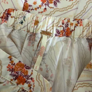 FREE PEOPLE Gaia Floral Printed Skirt Mini Ivory Combo Pockets Poplin Small‎ thumbnail 11