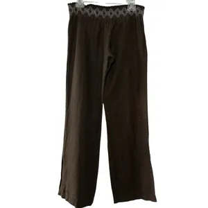 VTG Guess Jeans Women's 100% Linen‎ Pants Large Y2K Boho Wide Leg Smocked Waist thumbnail 2
