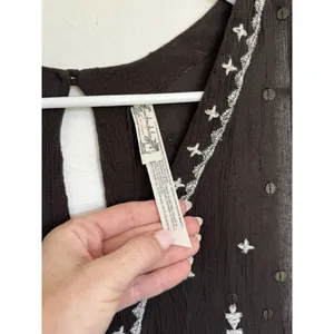 Intimately Free People Black Tank Flowy Cut Out V Neck‎ Sequin Romper X Small thumbnail 3