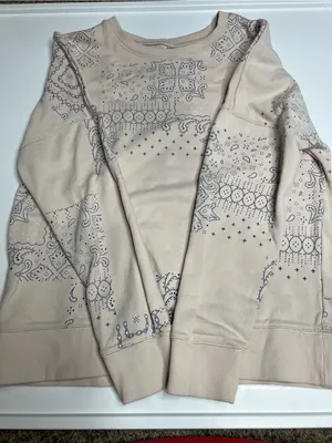 Fabletics Light Beige Crewneck Sweatshirt small thumbnail 1