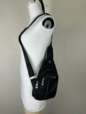 Cross Body Bag Unisex Black Nylon Backpack Adjustable Sports Primicia Pro thumbnail 3