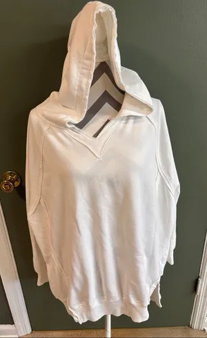 American Eagle Outfitters Ivory Hooded Pullover Sweatshirt thumbnail 1