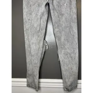 American Eagle Outfitters Mom Jeans Womens 00 Gray Acid Wash Distressed Denim thumbnail 6