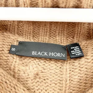 Black Horn Womens Baby Alpaca Blend Knit Poncho Sweater Cable Knit‎ Oversized S thumbnail 3