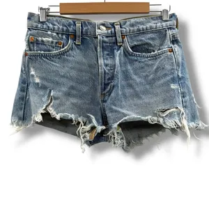 Agolde Parker Vintage Cut Off Distressed Shorts in Swapmeet‎ Light Wash Sz 25 thumbnail 3