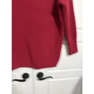 Free People Ottoman Slouchy Tunic Sweater Red Mock Neck‎ Ribbed Knit Small thumbnail 6