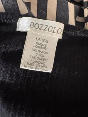 Bozzolo Ribbed Henley Crop Top Womens L Black Scoop Neck Short Sleeve Baby Tee thumbnail 5