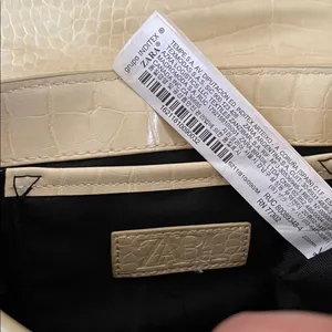 Zara Yellow Cream Mini Shoulder Bag Womens Croc Embossed Minimalist thumbnail 6
